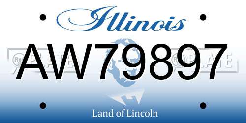 AW79897 Illinois License Plate