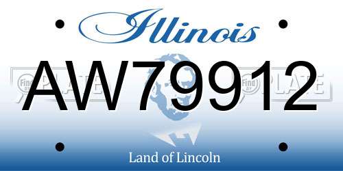 AW79912 Illinois License Plate