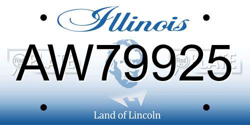 AW79925 Illinois License Plate