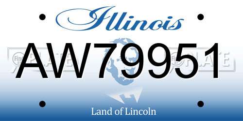 AW79951 Illinois License Plate