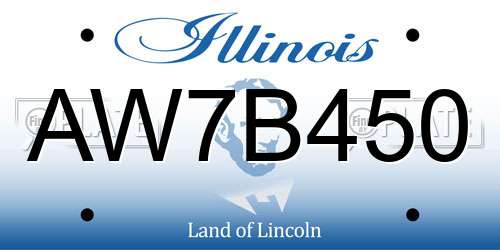 AW7B450 Illinois License Plate