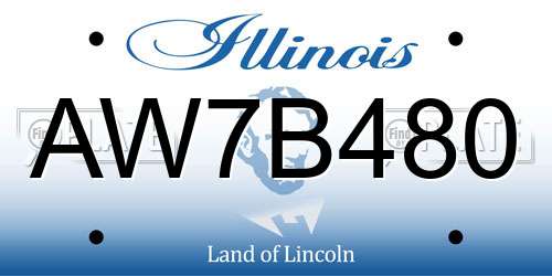 AW7B480 Illinois License Plate