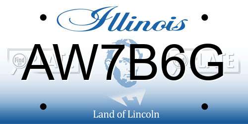 AW7B6G Illinois License Plate