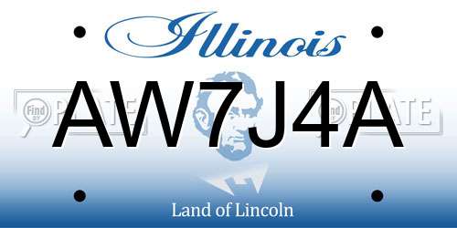 AW7J4A Illinois License Plate