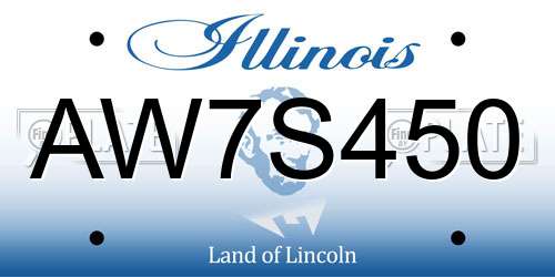 AW7S450 Illinois License Plate