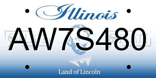 AW7S480 Illinois License Plate