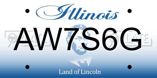 AW7S6G Illinois License Plate