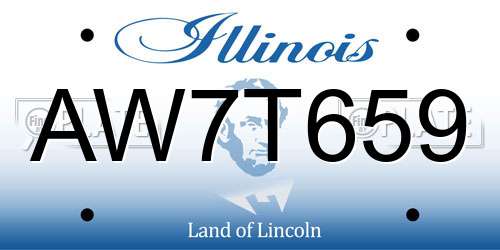 AW7T659 Illinois License Plate