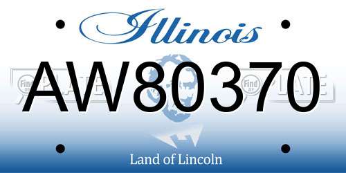 AW80370 Illinois License Plate