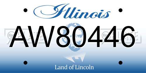 AW80446 Illinois License Plate