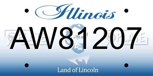 AW81207 Illinois License Plate