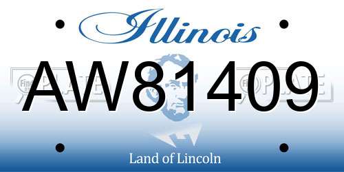 AW81409 Illinois License Plate