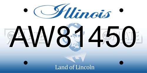 AW81450 Illinois License Plate