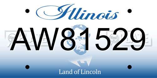 AW81529 Illinois License Plate