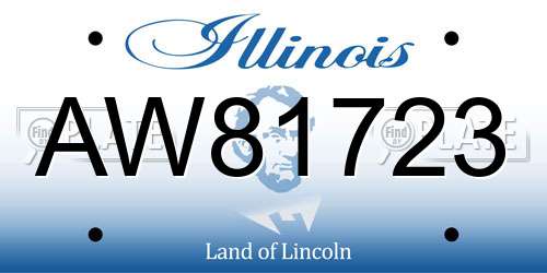 AW81723 Illinois License Plate