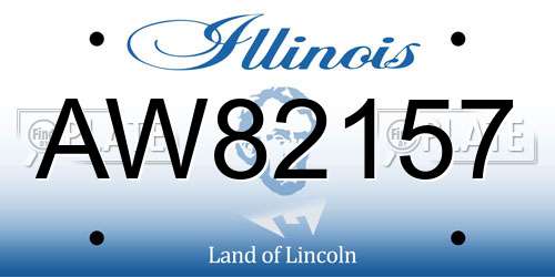 AW82157 Illinois License Plate