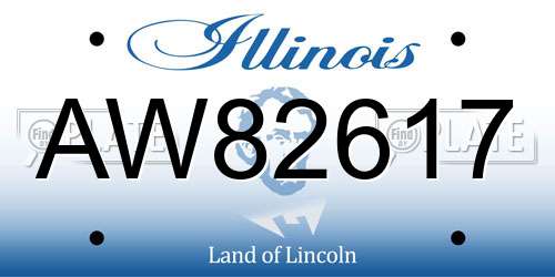 AW82617 Illinois License Plate