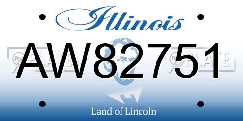 AW82751 Illinois License Plate