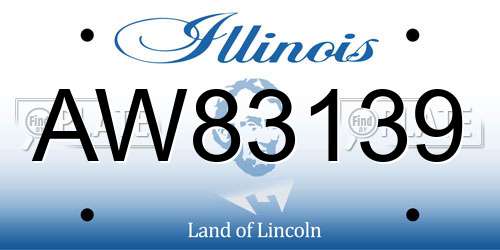 AW83139 Illinois License Plate