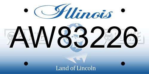AW83226 Illinois License Plate