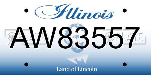 AW83557 Illinois License Plate