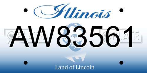 AW83561 Illinois License Plate