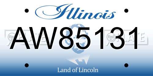 AW85131 Illinois License Plate