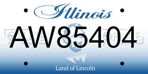 AW85404 Illinois License Plate