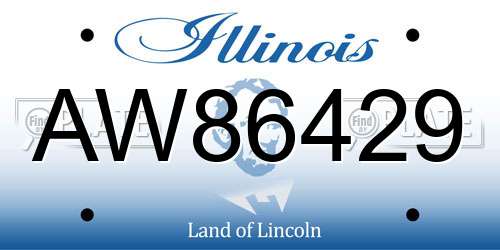 AW86429 Illinois License Plate
