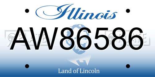 AW86586 Illinois License Plate