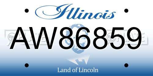 AW86859 Illinois License Plate