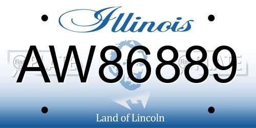 AW86889 Illinois License Plate