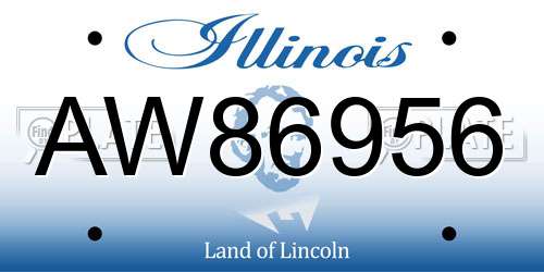 AW86956 Illinois License Plate