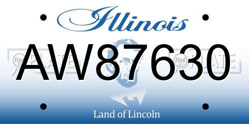 AW87630 Illinois License Plate