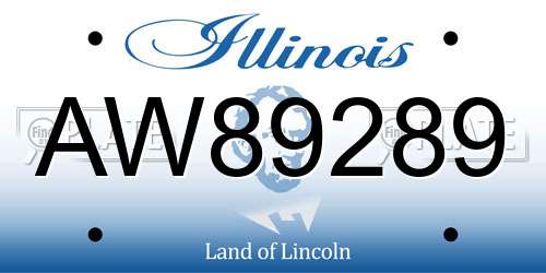 AW89289 Illinois License Plate