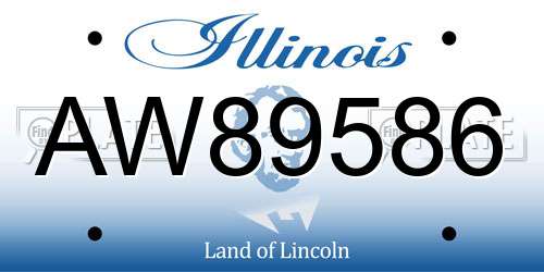 AW89586 Illinois License Plate
