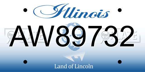 AW89732 Illinois License Plate