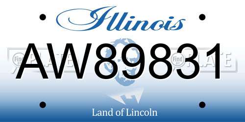 AW89831 Illinois License Plate
