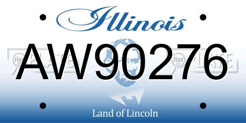AW90276 Illinois License Plate