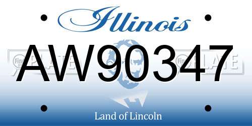 AW90347 Illinois License Plate