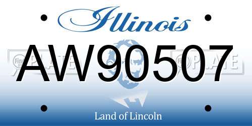 AW90507 Illinois License Plate