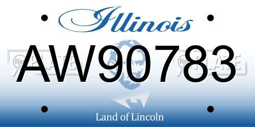 AW90783 Illinois License Plate