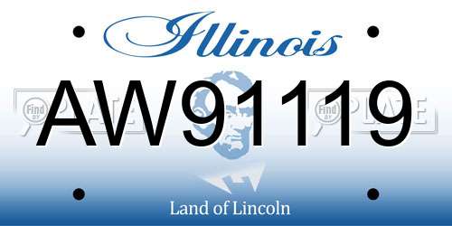 AW91119 Illinois License Plate