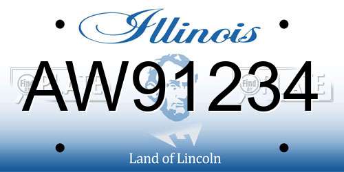AW91234 Illinois License Plate