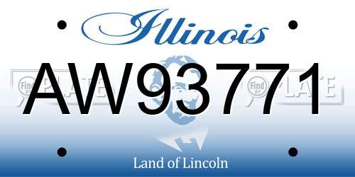 AW93771 Illinois License Plate