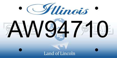AW94710 Illinois License Plate