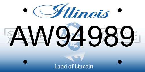 AW94989 Illinois License Plate