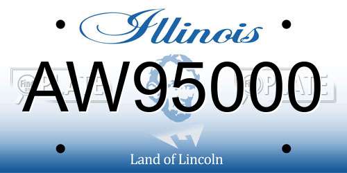 AW95000 Illinois License Plate