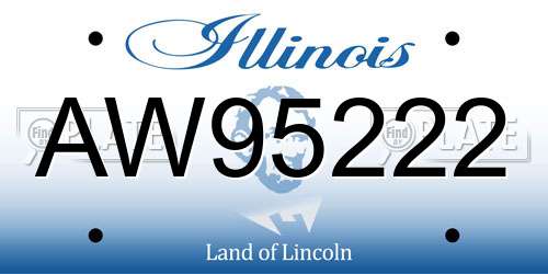 AW95222 Illinois License Plate