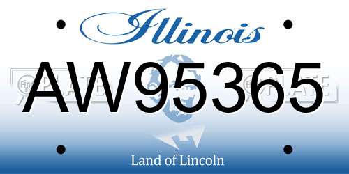 AW95365 Illinois License Plate